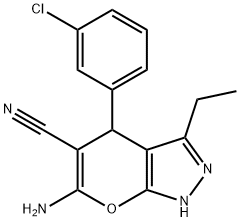 385403-01-0 6-amino-4-(3-chlorophenyl)-3-ethyl-1,4-dihydropyrano[2,3-c]pyrazole-5-carbonitrile