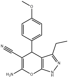 6-amino-3-ethyl-4-(4-methoxyphenyl)-1,4-dihydropyrano[2,3-c]pyrazole-5-carbonitrile|