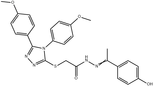 385403-54-3 2-{[4,5-bis(4-methoxyphenyl)-4H-1,2,4-triazol-3-yl]sulfanyl}-N'-[1-(4-hydroxyphenyl)ethylidene]acetohydrazide