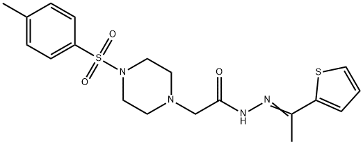 2-{4-[(4-methylphenyl)sulfonyl]-1-piperazinyl}-N'-[1-(2-thienyl)ethylidene]acetohydrazide Structure