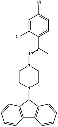 N-[1-(2,4-dichlorophenyl)ethylidene]-N-[4-(9H-fluoren-9-yl)-1-piperazinyl]amine Structure