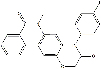 N-{4-[2-(4-iodoanilino)-2-oxoethoxy]phenyl}-N-methylbenzamide 化学構造式