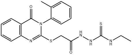 N-ethyl-2-({[3-(2-methylphenyl)-4-oxo-3,4-dihydro-2-quinazolinyl]sulfanyl}acetyl)hydrazinecarbothioamide Structure