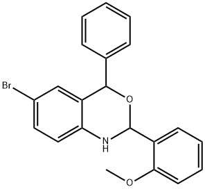 6-bromo-2-(2-methoxyphenyl)-4-phenyl-1,4-dihydro-2H-3,1-benzoxazine Structure