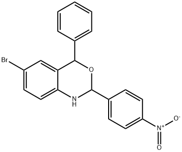 6-bromo-2-{4-nitrophenyl}-4-phenyl-1,4-dihydro-2H-3,1-benzoxazine Structure