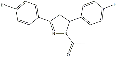 1-acetyl-3-(4-bromophenyl)-5-(4-fluorophenyl)-4,5-dihydro-1H-pyrazole Struktur