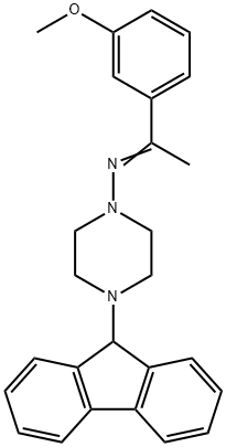 4-(9H-fluoren-9-yl)-N-[1-(3-methoxyphenyl)ethylidene]-1-piperazinamine Struktur
