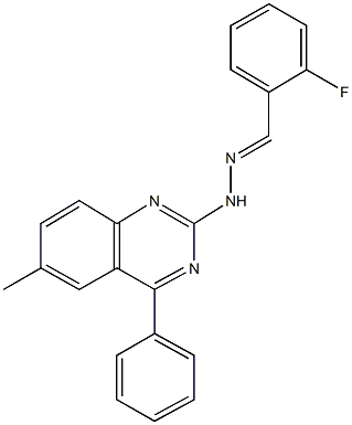2-fluorobenzaldehyde (6-methyl-4-phenyl-2-quinazolinyl)hydrazone Struktur