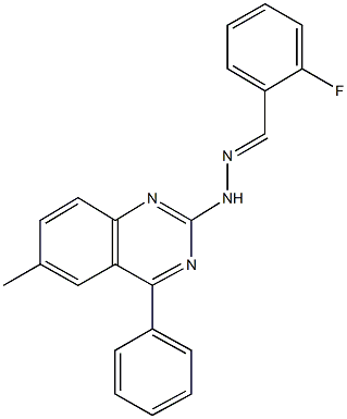 2-fluorobenzaldehyde (6-methyl-4-phenyl-2-quinazolinyl)hydrazone 结构式