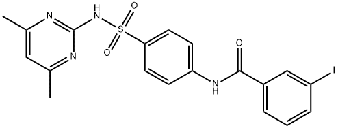 N-(4-{[(4,6-dimethylpyrimidin-2-yl)amino]sulfonyl}phenyl)-3-iodobenzamide 化学構造式