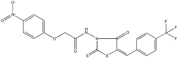 2-{4-nitrophenoxy}-N-{4-oxo-2-thioxo-5-[4-(trifluoromethyl)benzylidene]-1,3-thiazolidin-3-yl}acetamide Structure