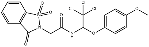 2-(1,1-dioxido-3-oxo-1,2-benzisothiazol-2(3H)-yl)-N-[2,2,2-trichloro-1-(4-methoxyphenoxy)ethyl]acetamide Structure