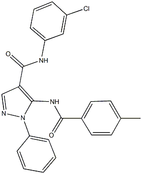 N-(3-chlorophenyl)-5-[(4-methylbenzoyl)amino]-1-phenyl-1H-pyrazole-4-carboxamide 化学構造式