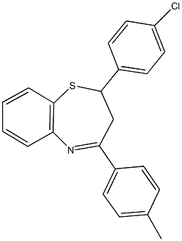 2-(4-chlorophenyl)-4-(4-methylphenyl)-2,3-dihydro-1,5-benzothiazepine Structure