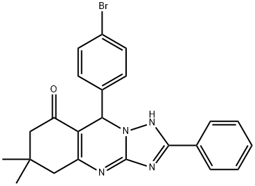 9-(4-bromophenyl)-6,6-dimethyl-2-phenyl-5,6,7,9-tetrahydro[1,2,4]triazolo[5,1-b]quinazolin-8(4H)-one,385787-37-1,结构式