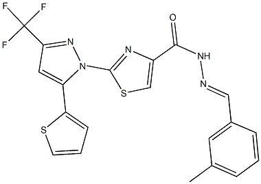 N'-(3-methylbenzylidene)-2-[5-(2-thienyl)-3-(trifluoromethyl)-1H-pyrazol-1-yl]-1,3-thiazole-4-carbohydrazide,385795-69-7,结构式