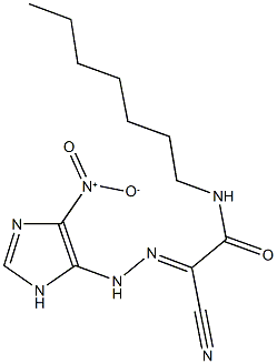 2-cyano-N-heptyl-2-({4-nitro-1H-imidazol-5-yl}hydrazono)acetamide|
