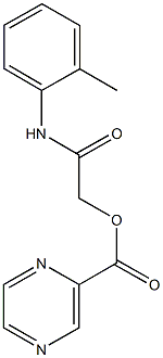 2-oxo-2-(2-toluidino)ethyl pyrazine-2-carboxylate Struktur