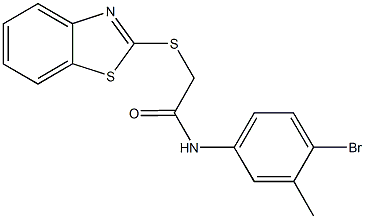 2-(1,3-benzothiazol-2-ylsulfanyl)-N-(4-bromo-3-methylphenyl)acetamide Struktur