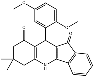 10-(2,5-dimethoxyphenyl)-7,7-dimethyl-6,7,8,10-tetrahydro-5H-indeno[1,2-b]quinoline-9,11-dione 化学構造式