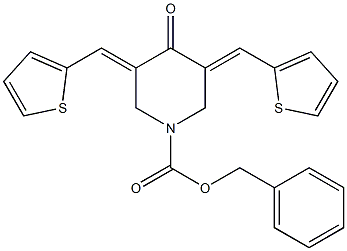 benzyl 4-oxo-3,5-bis(2-thienylmethylene)-1-piperidinecarboxylate Structure