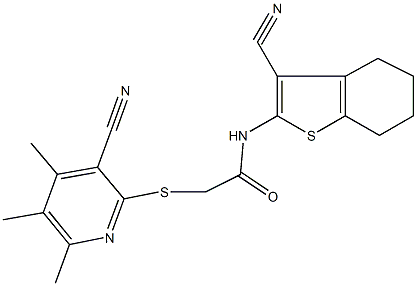 N-(3-cyano-4,5,6,7-tetrahydro-1-benzothien-2-yl)-2-[(3-cyano-4,5,6-trimethyl-2-pyridinyl)sulfanyl]acetamide|