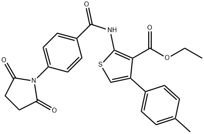 ethyl 2-{[4-(2,5-dioxo-1-pyrrolidinyl)benzoyl]amino}-4-(4-methylphenyl)-3-thiophenecarboxylate Structure