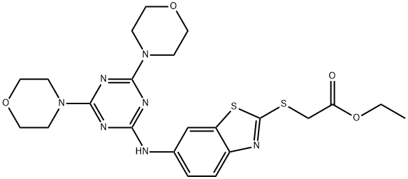 ethyl ({6-[(4,6-dimorpholin-4-yl-1,3,5-triazin-2-yl)amino]-1,3-benzothiazol-2-yl}sulfanyl)acetate|