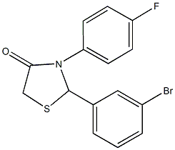 2-(3-bromophenyl)-3-(4-fluorophenyl)-1,3-thiazolidin-4-one Structure