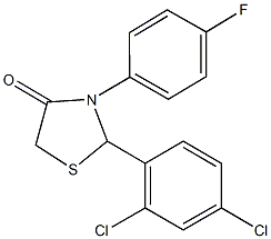 2-(2,4-dichlorophenyl)-3-(4-fluorophenyl)-1,3-thiazolidin-4-one Struktur