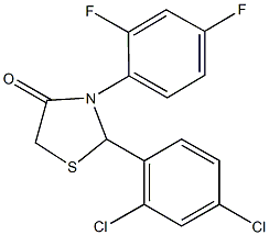 2-(2,4-dichlorophenyl)-3-(2,4-difluorophenyl)-1,3-thiazolidin-4-one Struktur