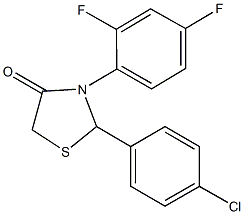 2-(4-chlorophenyl)-3-(2,4-difluorophenyl)-1,3-thiazolidin-4-one 结构式