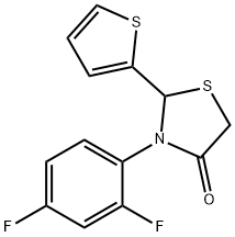 3-(2,4-difluorophenyl)-2-(2-thienyl)-1,3-thiazolidin-4-one,388605-28-5,结构式