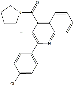 2-(4-chlorophenyl)-3-methyl-4-(1-pyrrolidinylcarbonyl)quinoline 化学構造式