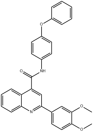 2-(3,4-dimethoxyphenyl)-N-(4-phenoxyphenyl)-4-quinolinecarboxamide 结构式