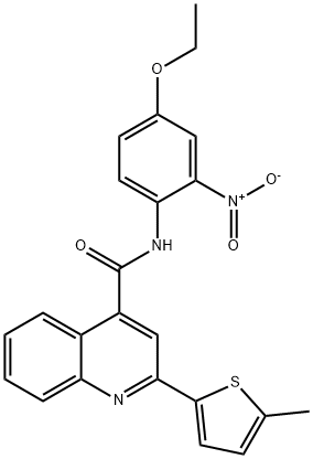 N-{4-ethoxy-2-nitrophenyl}-2-(5-methyl-2-thienyl)-4-quinolinecarboxamide,389077-78-5,结构式