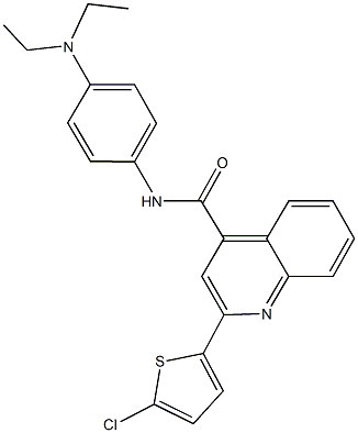 2-(5-chloro-2-thienyl)-N-[4-(diethylamino)phenyl]-4-quinolinecarboxamide,389078-26-6,结构式