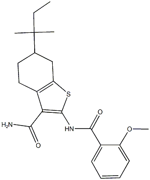 2-[(2-methoxybenzoyl)amino]-6-tert-pentyl-4,5,6,7-tetrahydro-1-benzothiophene-3-carboxamide 结构式