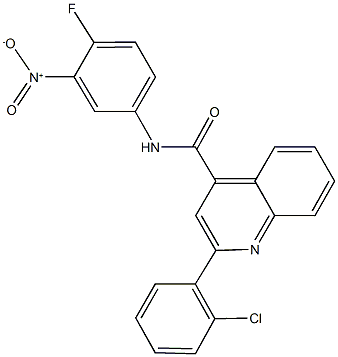 2-(2-chlorophenyl)-N-{4-fluoro-3-nitrophenyl}-4-quinolinecarboxamide 化学構造式