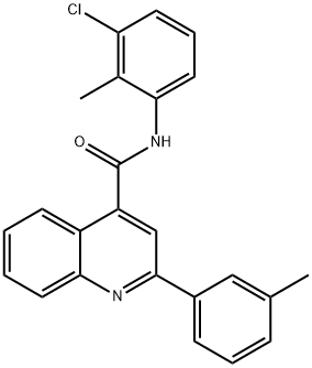 N-(3-chloro-2-methylphenyl)-2-(3-methylphenyl)-4-quinolinecarboxamide 结构式