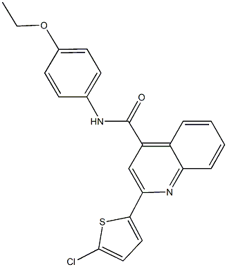 2-(5-chloro-2-thienyl)-N-(4-ethoxyphenyl)-4-quinolinecarboxamide,389079-24-7,结构式