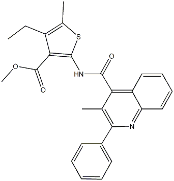 389079-31-6 methyl 4-ethyl-5-methyl-2-{[(3-methyl-2-phenyl-4-quinolinyl)carbonyl]amino}-3-thiophenecarboxylate