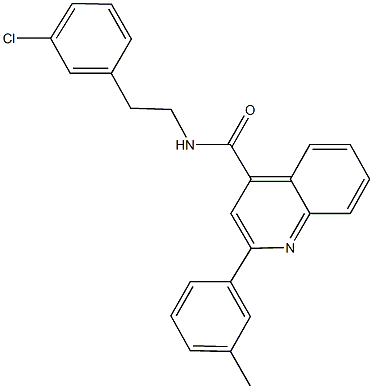N-[2-(3-chlorophenyl)ethyl]-2-(3-methylphenyl)-4-quinolinecarboxamide 结构式