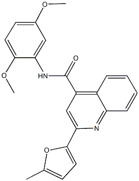 N-(2,5-dimethoxyphenyl)-2-(5-methyl-2-furyl)-4-quinolinecarboxamide 化学構造式