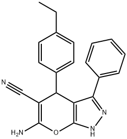 389083-13-0 6-amino-4-(4-ethylphenyl)-3-phenyl-1,4-dihydropyrano[2,3-c]pyrazole-5-carbonitrile