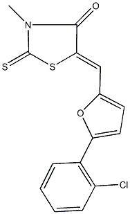 5-{[5-(2-chlorophenyl)-2-furyl]methylene}-3-methyl-2-thioxo-1,3-thiazolidin-4-one 结构式