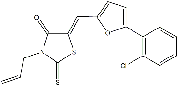 3-allyl-5-{[5-(2-chlorophenyl)-2-furyl]methylene}-2-thioxo-1,3-thiazolidin-4-one Struktur