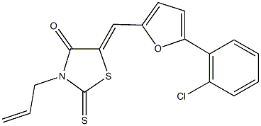 3-allyl-5-{[5-(2-chlorophenyl)-2-furyl]methylene}-2-thioxo-1,3-thiazolidin-4-one Structure