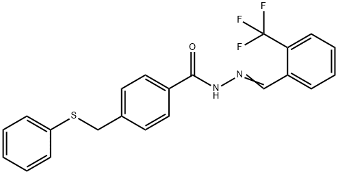 4-[(phenylsulfanyl)methyl]-N'-[2-(trifluoromethyl)benzylidene]benzohydrazide 化学構造式