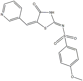 4-methoxy-N-[4-oxo-5-(3-pyridinylmethylene)-1,3-thiazolidin-2-ylidene]benzenesulfonamide Structure